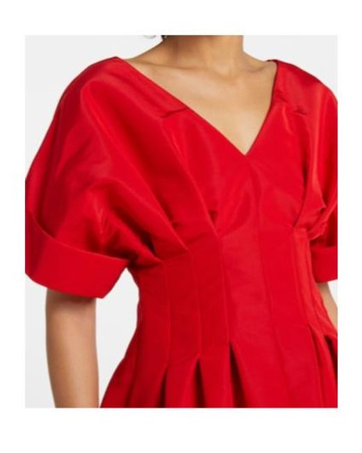 Carolina Herrera Gathered Silk Midi Dress