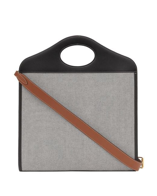 Burberry Gray Medium Pocket Tote Bag