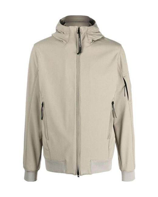 C P Company Natural Zip-Up Hooded Jacket for men