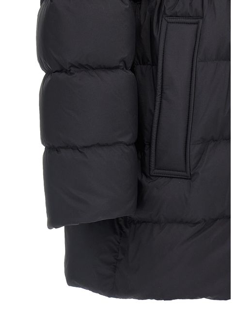 Burberry Black Double Breasted Belted Hooded Down Coat