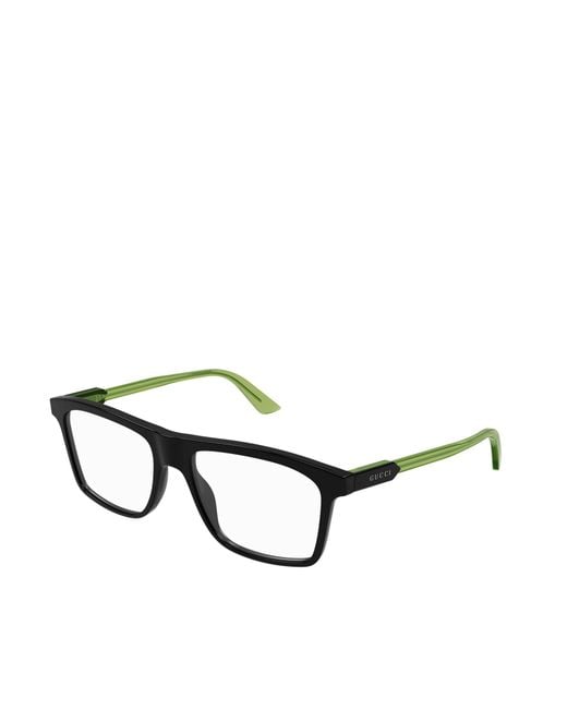 Gucci White Eyewear Rectangle Frame Glasses for men