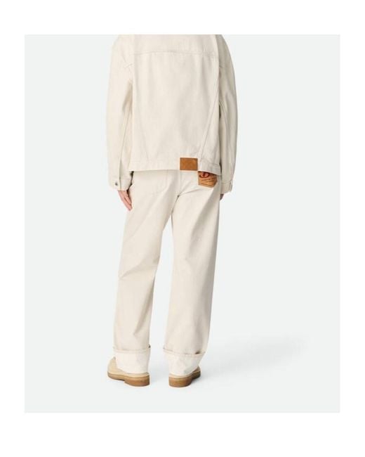 Bottega Veneta Natural Turned Up Hem Wide-Leg Jeans for men