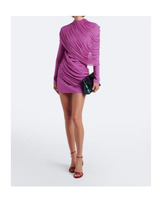 Christopher Esber Pink Veil Draped Caped Minidress