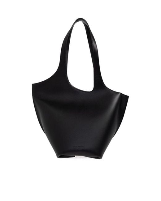 The Attico Black The La Scoop Asymmetric Medium Shopper Bag