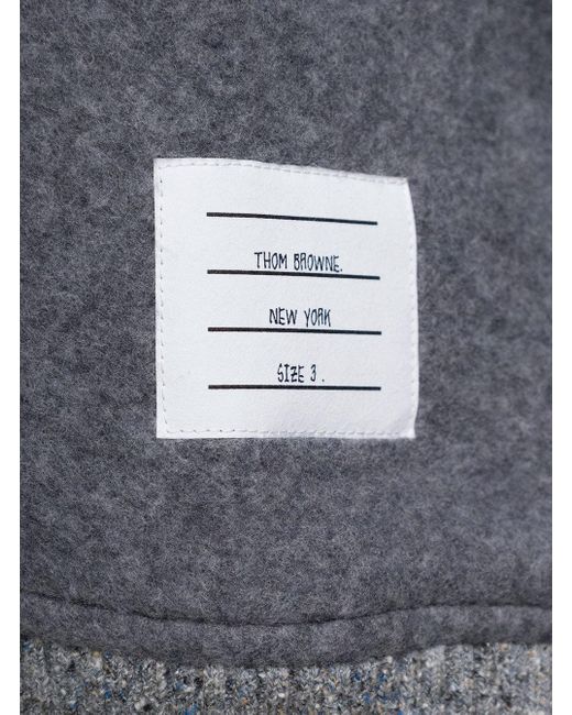 Thom Browne Gray Relaxed Fit Wool Sweater With Ribbed Details for men