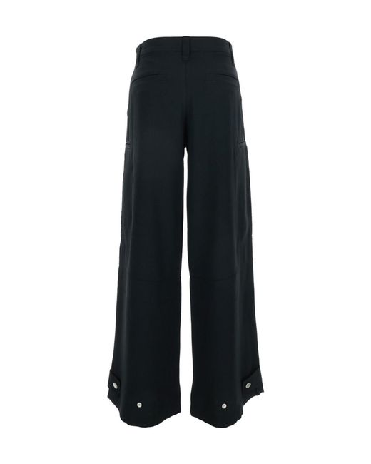 AMI Black Loose Cargo Pants