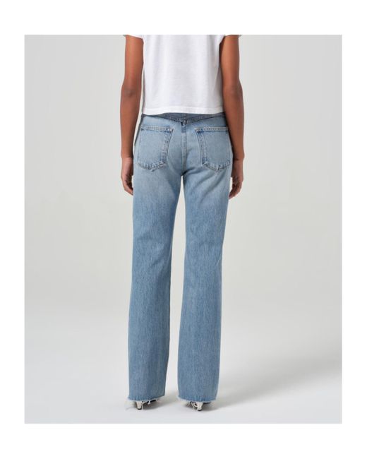 Agolde Blue Leena High-Rise Flared-Leg Jeans