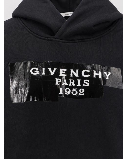 Givenchy Black Logo Printed Drawstring Hoodie