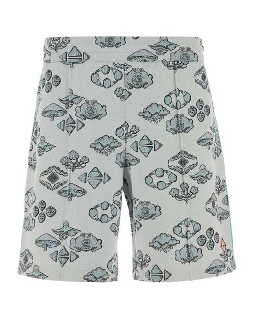 Casablanca Gray Embroidered Jacquard Bermuda Shorts for men
