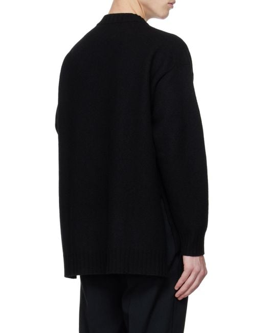 Jil Sander Black Long-Sleeved Knit Jumper for men