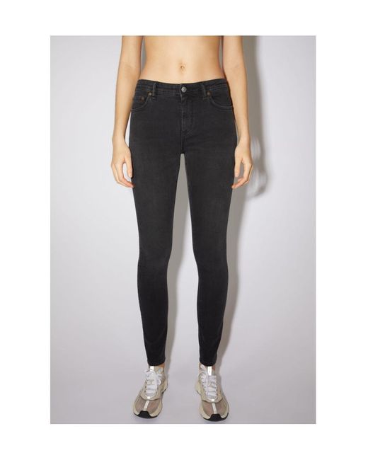 Acne Black Climb Mid-Rise Jeans