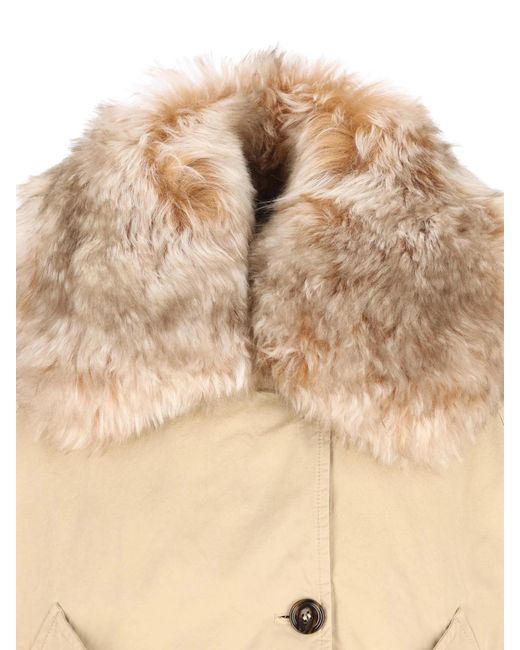 Prada Natural Long-Sleeved Button-Up Coat