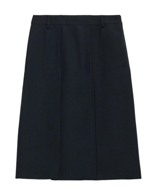 Prada Women's Black Slited Midi Skirt