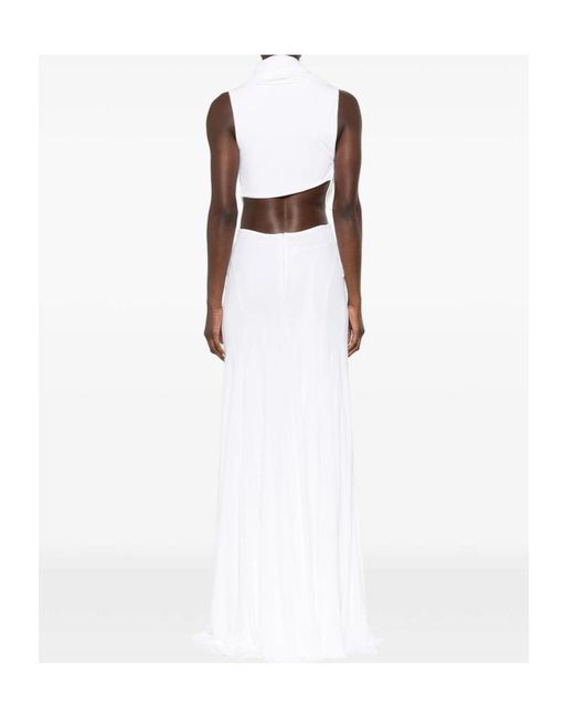 Christopher Esber White Draped Cut-Out Maxi Dress