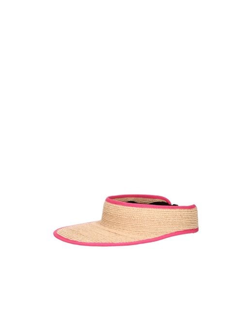 Borsalino Natural Jenny Woven Contrast-Trim Visor