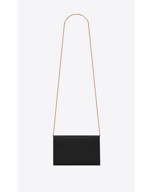Saint Laurent White Uptown Chain Wallet