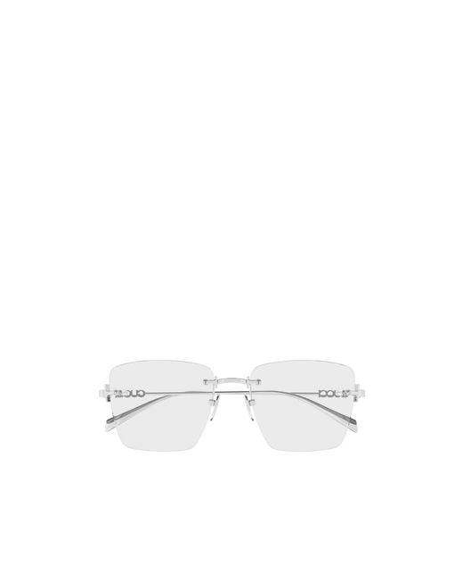Gucci White Eyewear Rectangular Frame Glasses