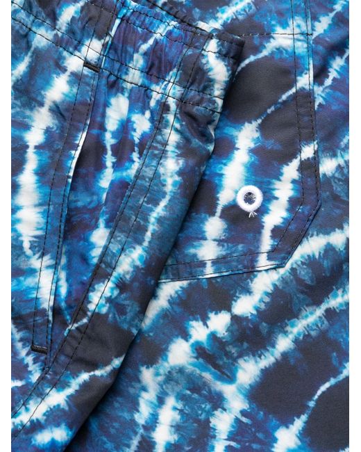 Marcelo Burlon Blue County Of Milan Aop Sound Waves Drawstring Swim Shorts for men