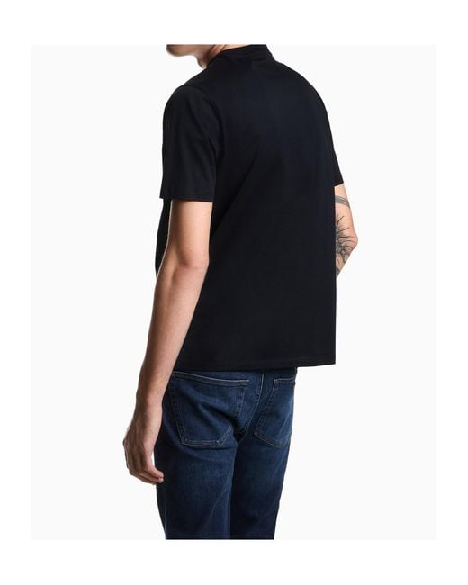 Emporio Armani Blue Short-Sleeved Crewneck T-Shirt for men