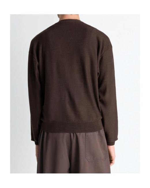 Lemaire Brown V-Neck Cardigan for men