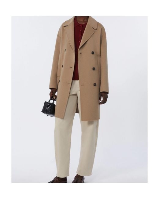 Max Mara Natural Virgin Wool Coat