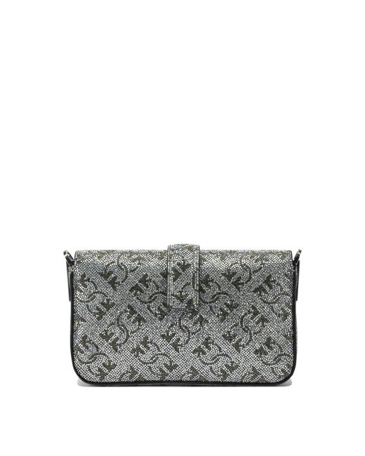 Pinko Gray Love One Slouchy Baby Crossbody Bag