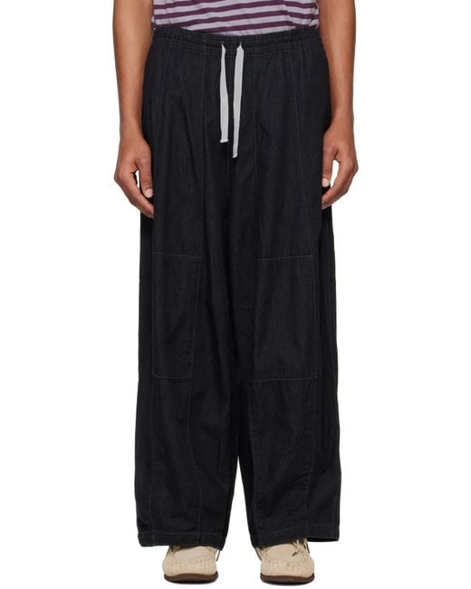 Needles Purple Drawstring Wide-Leg Trousers for men