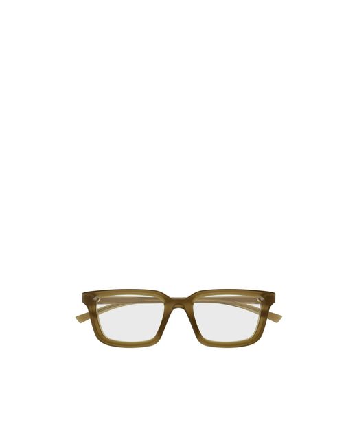 Gucci Metallic Eyewear Rectangle Frame Glasses for men