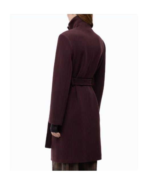 Pinko Purple High Neck Belt Coat