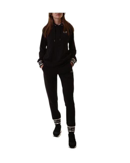 EA7 Black Core Logo Print Tracksuit