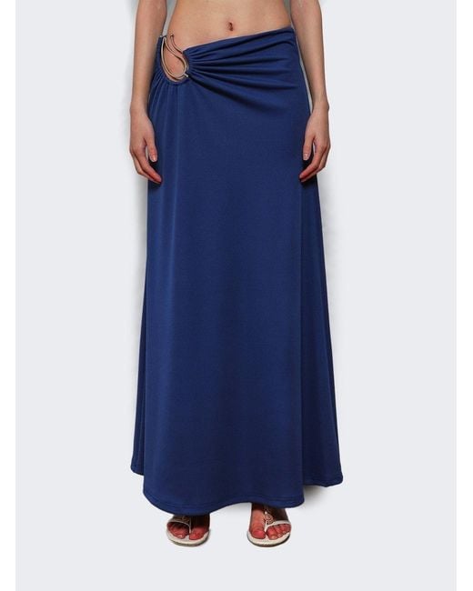Christopher Esber Blue Ruched Ring-Detail Skirt