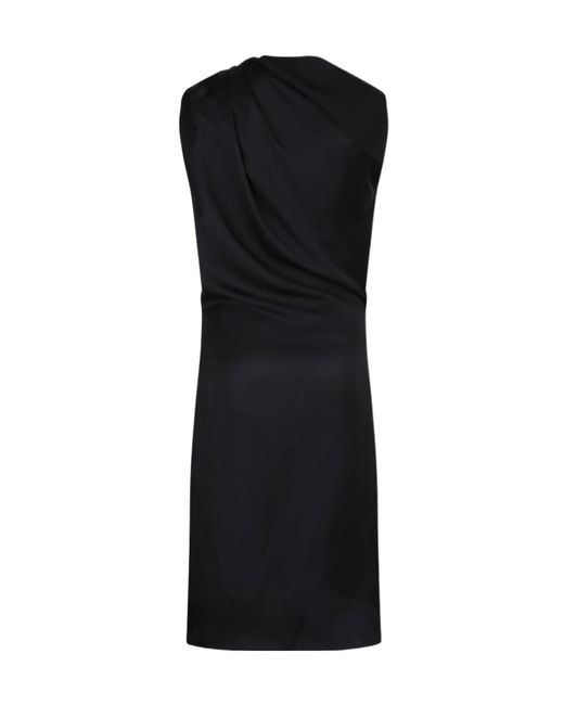Lanvin Black Boat Neck Arpge Midi Dress