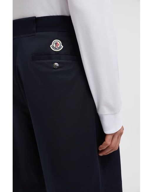 Moncler Blue Gabardine Bermuda Shorts for men