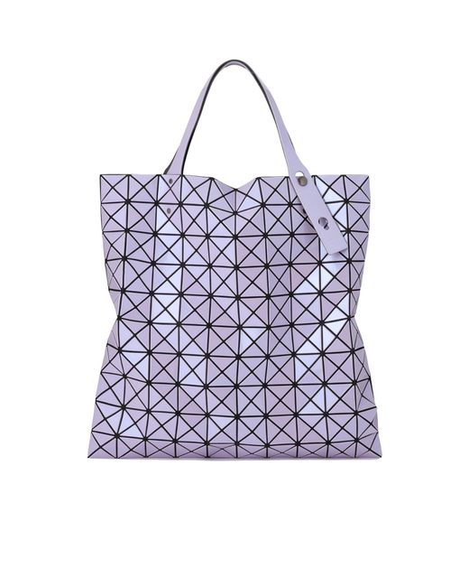 Issey Miyake Purple Geometric-Pattern Tote Bag
