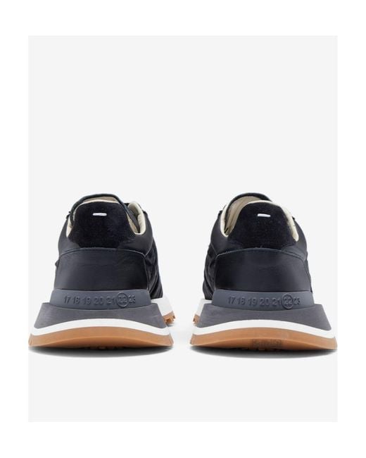 Maison Margiela Blue Retro Lace-Up Sneakers
