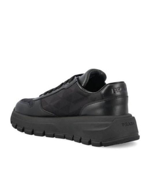 Prada Black Prax01 Re-Nylon Lace-Up Sneakers