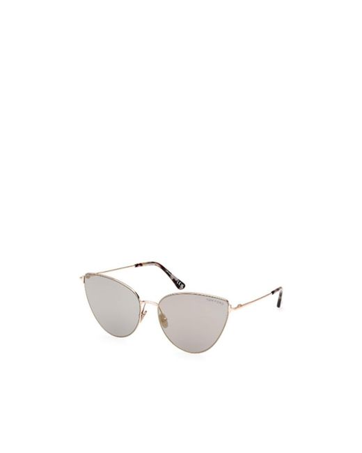 Tom Ford White Cat's Eye-Shaped Sunglasses