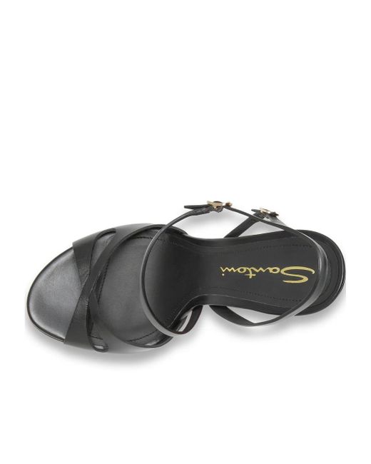 Santoni Black High-Heel Mona Sandals