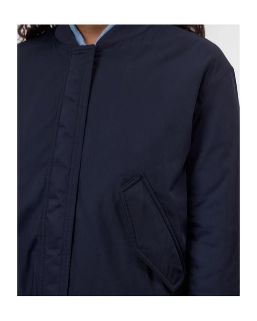 Closed Blue Logo-Patch Bomber Jacket