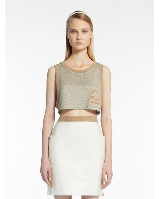Max Mara Natural Mesh Logo Vest