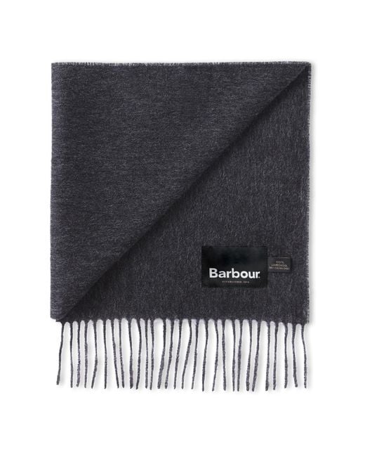 Barbour Blue Logo Detail Wool Scarf for men