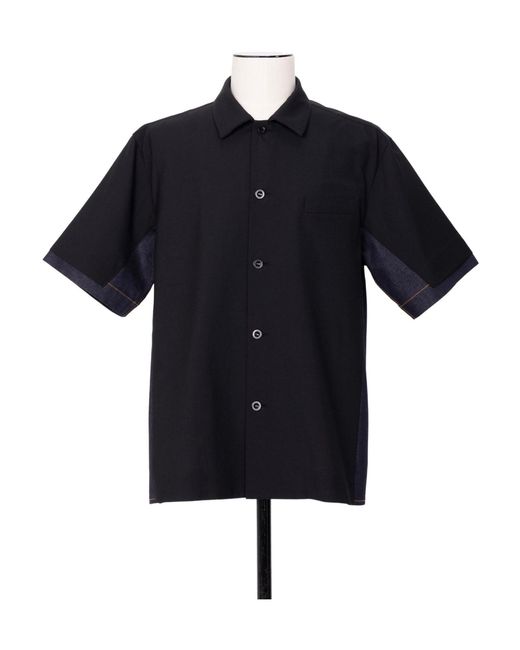 Sacai Black Patchwork Design Shirt for men