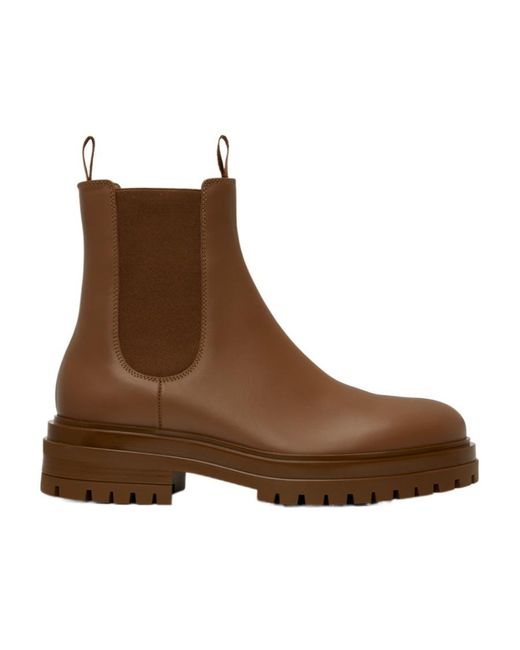 Gianvito Rossi Brown Round Toe Ankle Boots for men