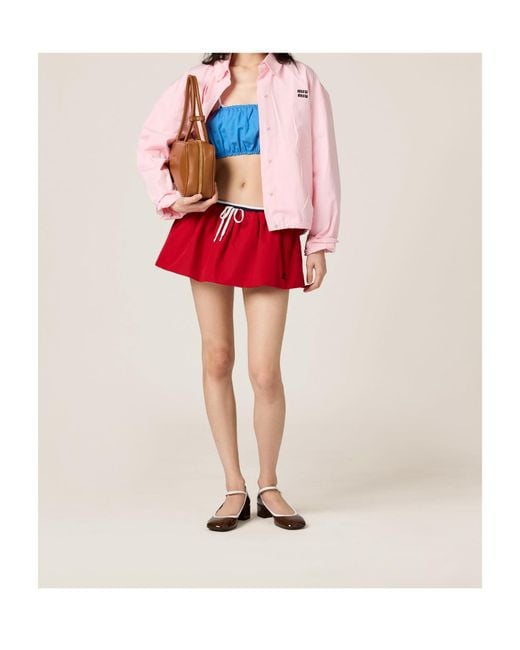 Miu Miu Pink Poplin Blouson Jacket