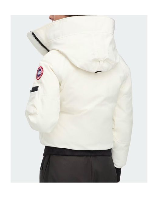 Canada Goose White Hooded Puffer Jacket
