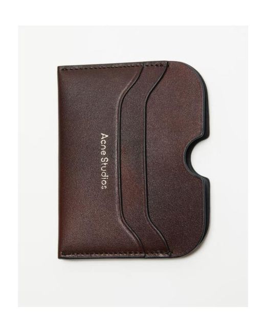 Acne Brown Logo Printed Card Holder