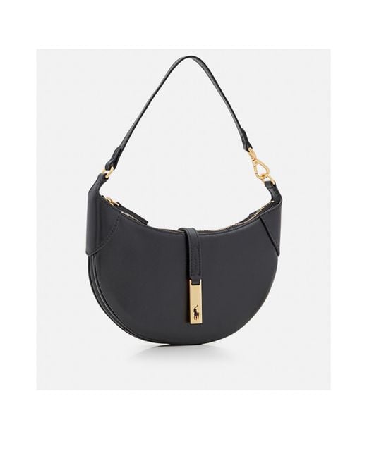Polo Ralph Lauren Black Logo Plaque Zipped Mini Shoulder Bag