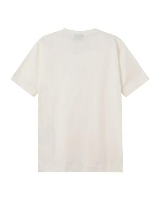 Emporio Armani White Logo-Embroidered Crew Neck T-Shirt for men