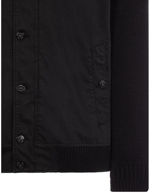 Stone Island Black Logo Medallion Casual Jacket for men