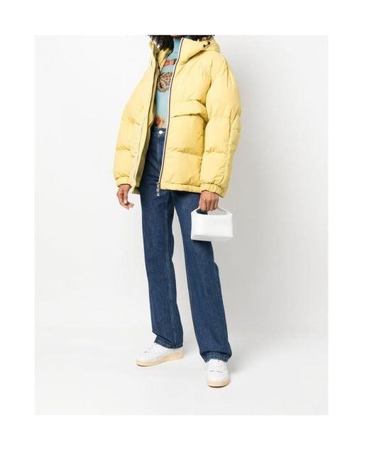 K-Way Yellow Padded Zip Up Coat for men